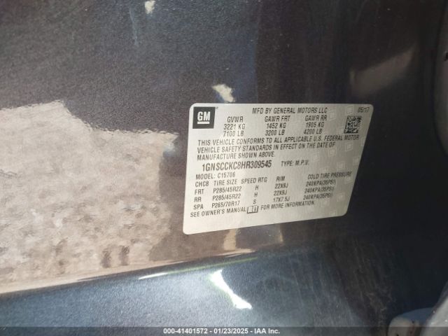 1GNSCCKC8HR309545 Chevrolet Tahoe Premier
