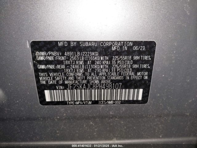 JF2SKAJC8PH498107 Subaru Forester Sport