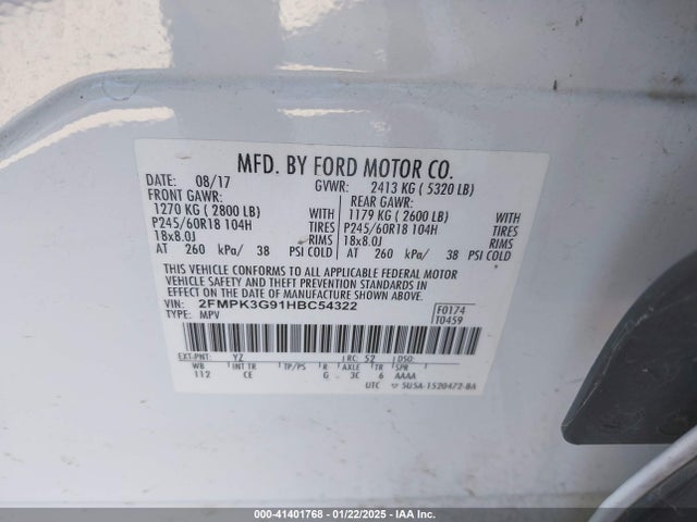 Ford EDGE SE 2017 2FMPK3G91HBC54322 Image 9
