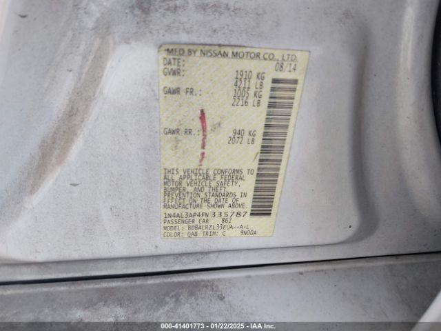 1N4AL3AP4FN335787 Nissan Altima 2.5 Sl