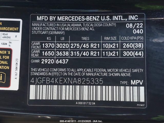 4JGFB4KEXNA825335 Mercedes-Benz Gle 350 4matic