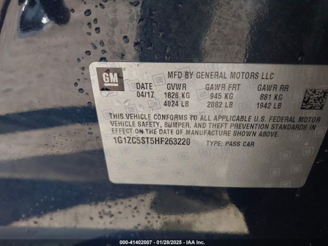 1G1ZC5ST5HF263220 Chevrolet Malibu 1fl