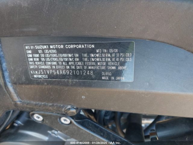 2009 SUZUKI DL650 JS1VP54A692101248 Photo 9