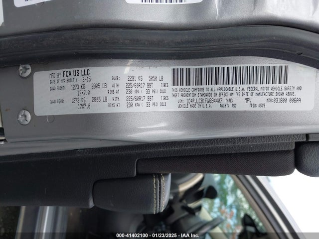 Jeep Cherokee Latitude 2015 1C4PJLCB1FW694407 Image 9