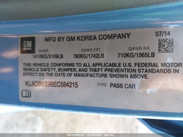 KL8CB6S96EC584215 Chevrolet Spark Ls Auto