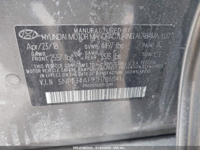 5NPE34AF9JH706041 Hyundai Sonata Sport+