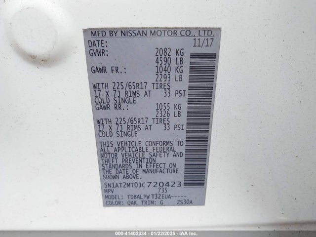 Nissan ROGUE S 2018 5N1AT2MT0JC720423 Image 9
