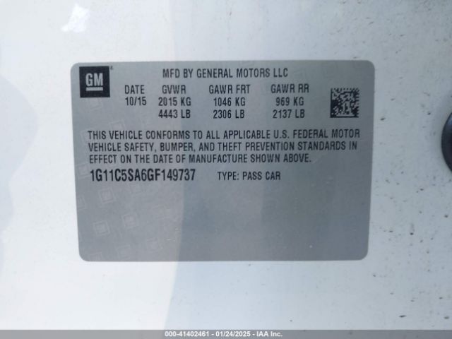 1G11C5SA6GF149737 Chevrolet Malibu Limited Lt