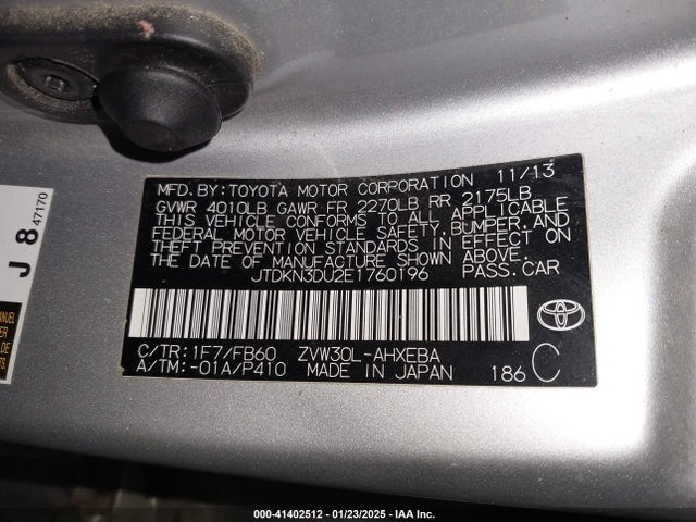 Toyota Prius Two 2014 JTDKN3DU2E1760196 Image 9