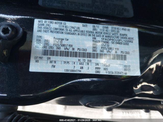 1FADP5CU2FL122882 Ford C-max Energi Sel
