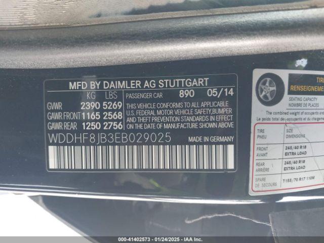 WDDHF8JB3EB029025 Mercedes-Benz E 350 4matic