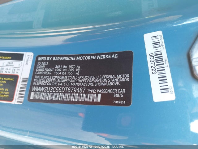2013 MINI HARDTOP WMWSU3C56DT679487 Photo 8