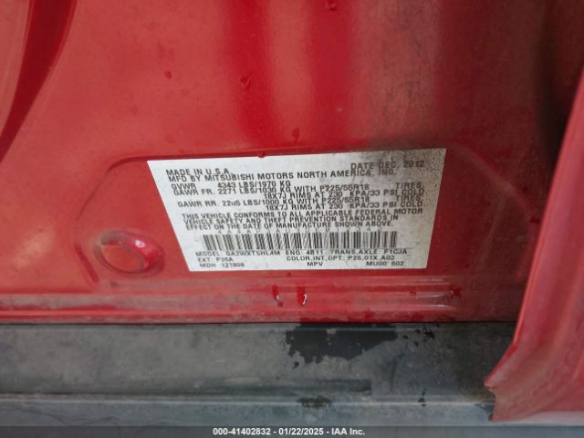 2013 MITSUBISHI OUTLANDER SPORT 4A4AP3AU3DE012342 Photo 8