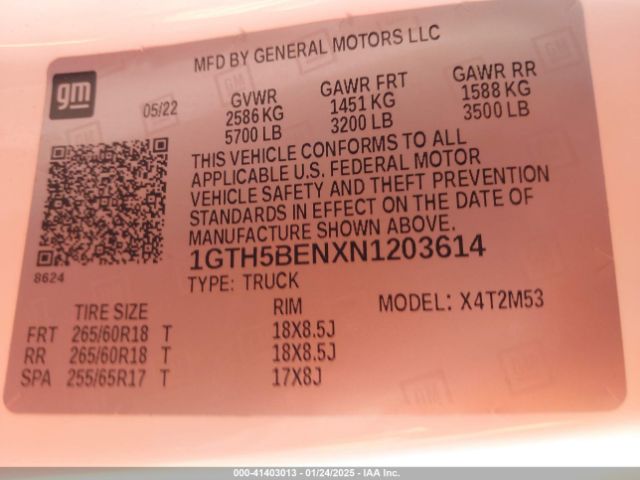 1GTH5BENXN1203614 GMC Canyon 2wd  Elevation Standard