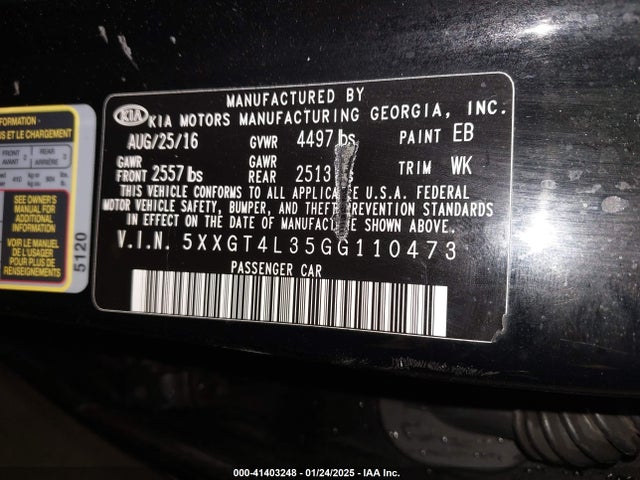 KIA Optima Lx 2016 5XXGT4L35GG110473 Image 9