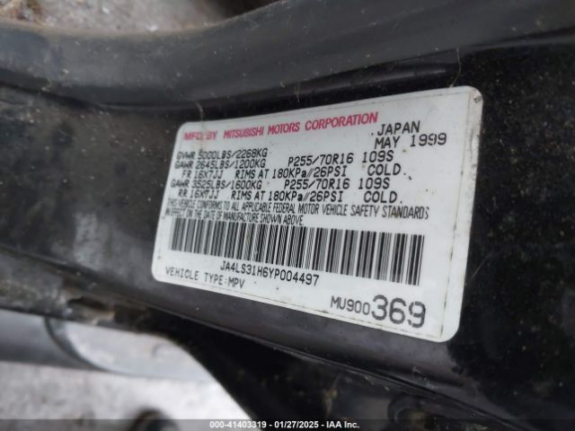 2000 MITSUBISHI MONTERO SPORT JA4LS31H6YP004497 Photo 8