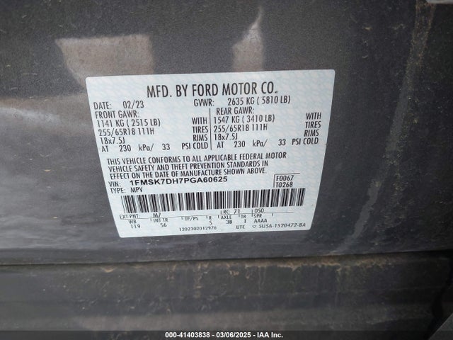 Ford EXPLORER XLT 2023 1FMSK7DH7PGA60625 Image 9