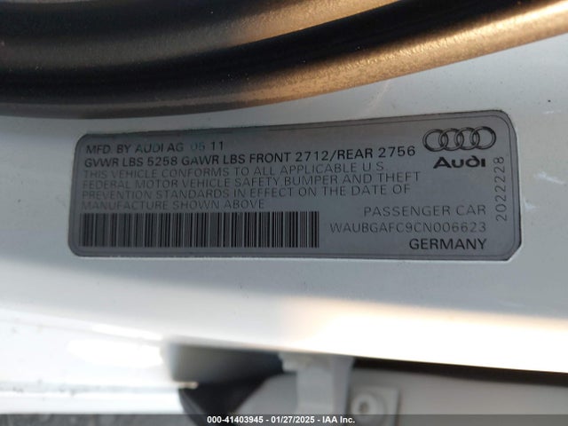 2012 AUDI A6 WAUBGAFC9CN006623 Photo 8