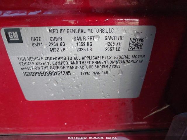 2011 CADILLAC CTS 1G6DP5ED3B0151345 Photo 8