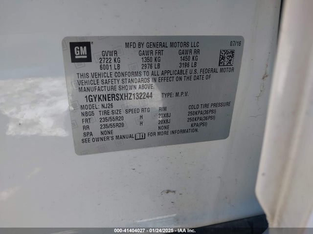 2017 CADILLAC XT5 1GYKNERSXHZ132244 Photo 8