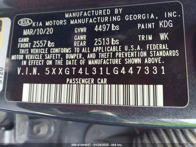 5XXGT4L31LG447331 KIA Optima Lx