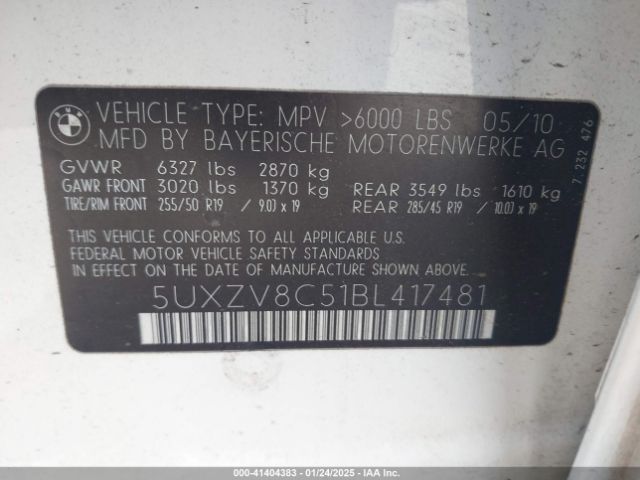 2011 BMW X5 5UXZV8C51BL417481 Photo 8