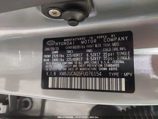 Hyundai TUCSON SE 2015 KM8JUCAG5FU076154 Image 9