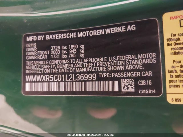WMWXR5C01L2L36999 Mini Hardtop Cooper S