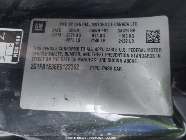 2G1FB1E36E9122302 Chevrolet Camaro 1lt