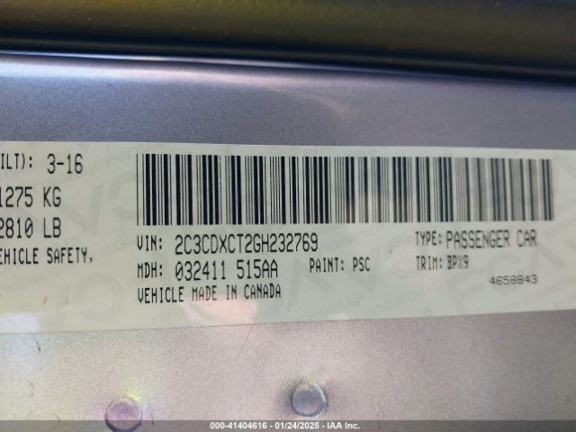 2C3CDXCT2GH232769 Dodge CHARGER R/T