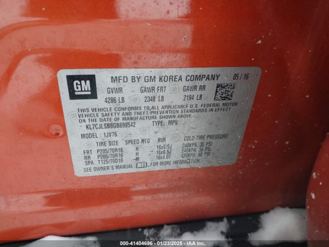 KL7CJLSB8GB698542 Chevrolet Trax Lt