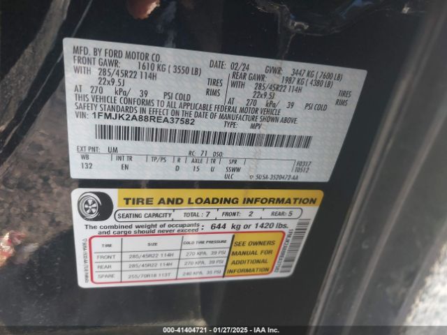 1FMJK2A88REA37582 Ford Expedition Limited Max