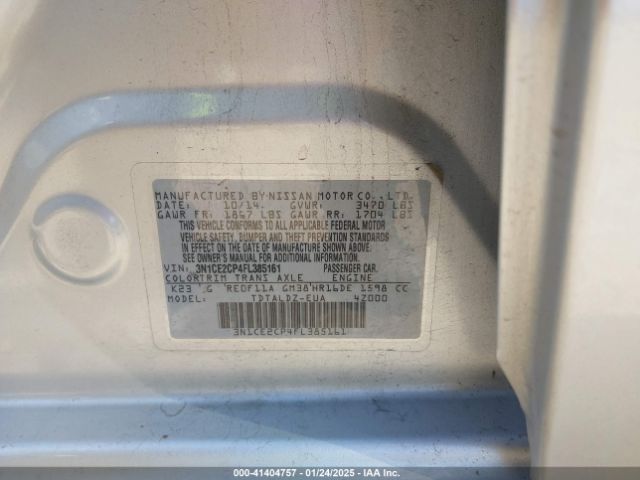 3N1CE2CP4FL385161 Nissan Versa Note Sv
