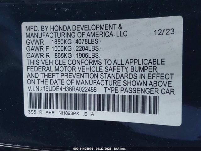 19UDE4H38RA022488 Acura Integra A-spec