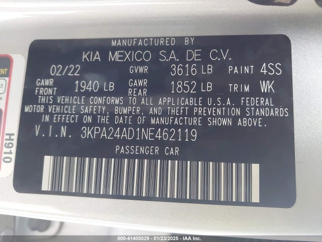 KIA RIO S 2022 3KPA24AD1NE462119 Image 9
