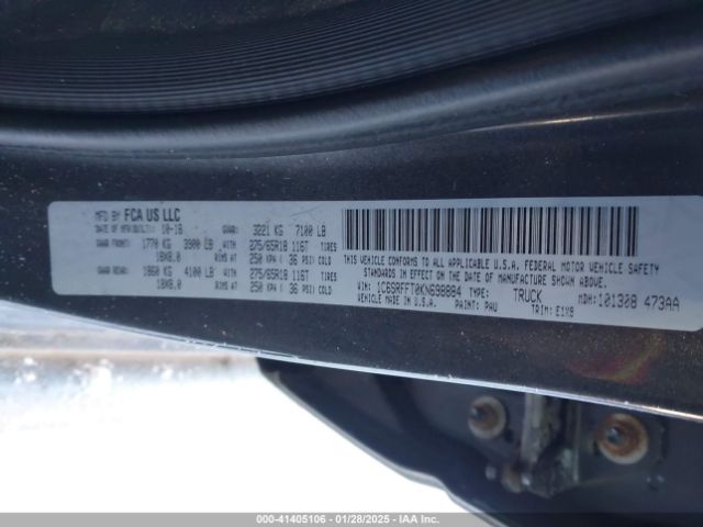 1C6SRFFT0KN698884 RAM 1500 Big Horn/lone Star  4x4 5'7 Box