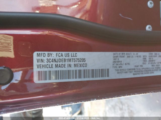3C4NJDEB1MT575205 Jeep Compass 80th Anniversary 4x4