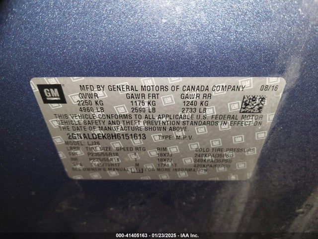 2GNALDEK8H6151613 Chevrolet Equinox Premier