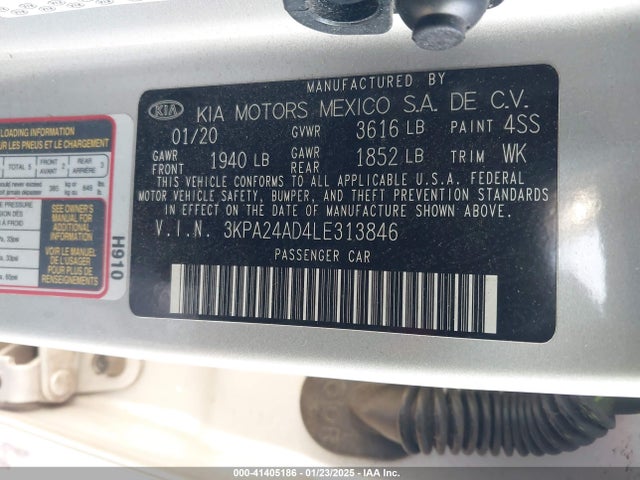 3KPA24AD4LE313846 KIA RIO S