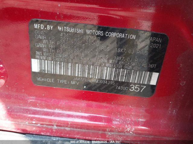 2021 MITSUBISHI OUTLANDER SPORT JA4APUAU6MU034395 Photo 8