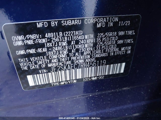 JF2SKAEC7RH456119 Subaru Forester Sport