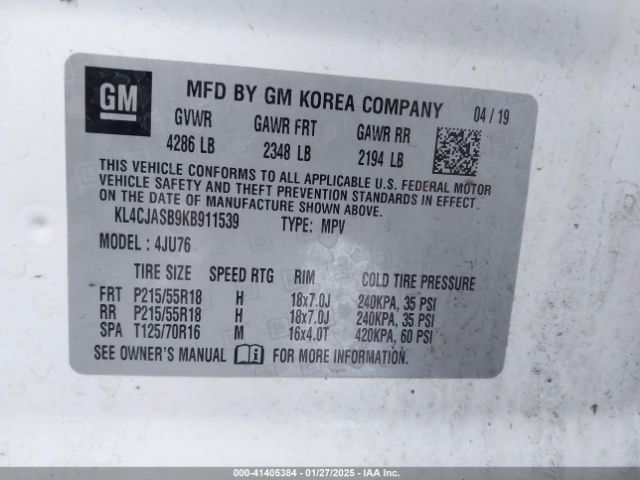 KL4CJASB9KB911539 Buick Encore Fwd Preferred