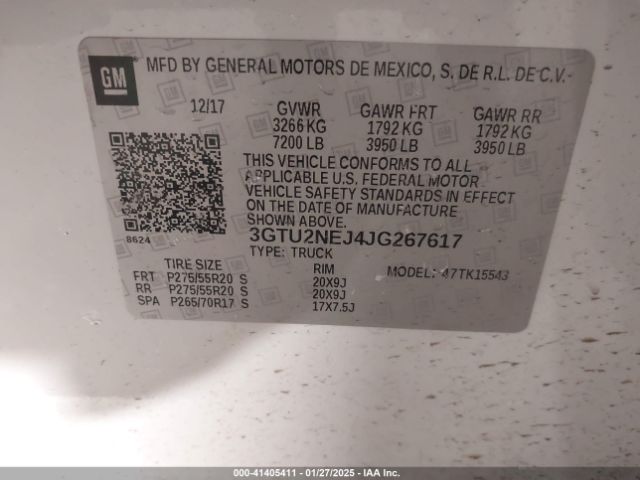 3GTU2NEJ4JG267617 GMC Sierra 1500 Slt