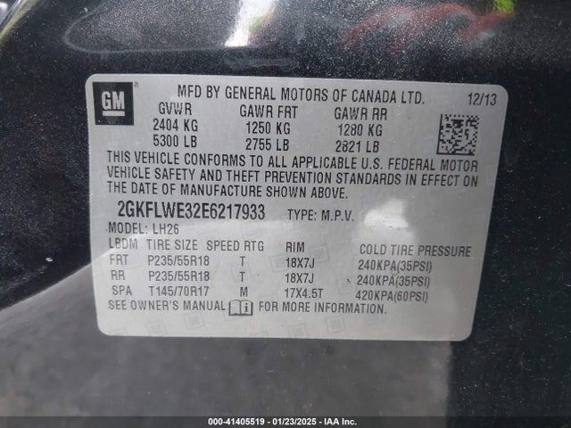 GMC Terrain Sle-2 2014 2GKFLWE32E6217933 Image 9