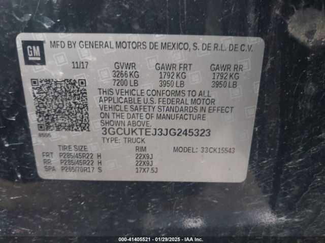 3GCUKTEJ3JG245323 Chevrolet Silverado 1500 High Country