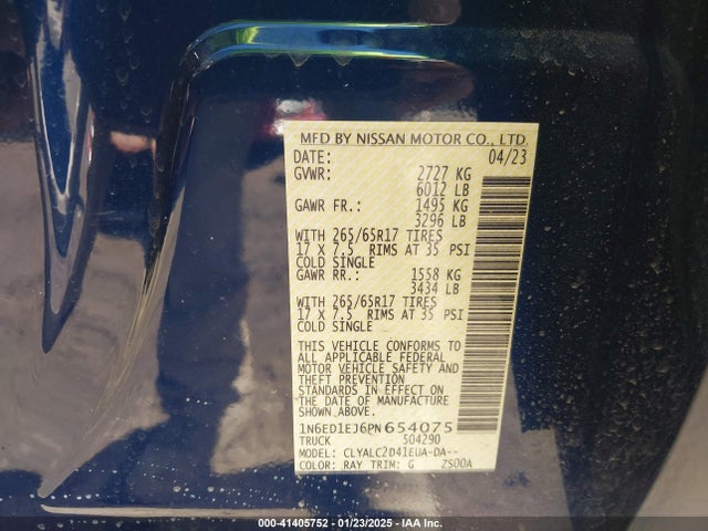 Nissan Frontier Sv 4x2 2023 1N6ED1EJ6PN654075 Image 9