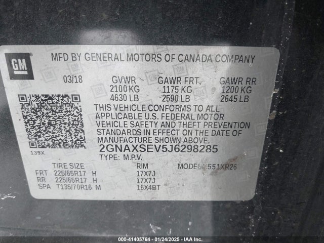 Chevrolet EQUINOX LT 2018 2GNAXSEV5J6298285 Image 9
