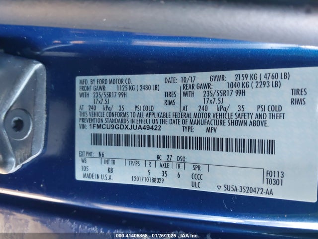 1FMCU9GDXJUA49422 Ford ESCAPE SE
