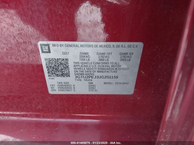 3GTU2PEJ3JG251159 GMC Sierra 1500 Denali
