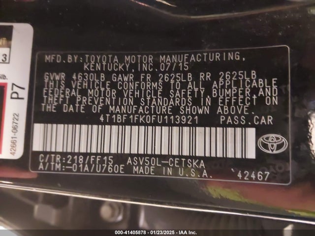 4T1BF1FK0FU113921 Toyota CAMRY SE